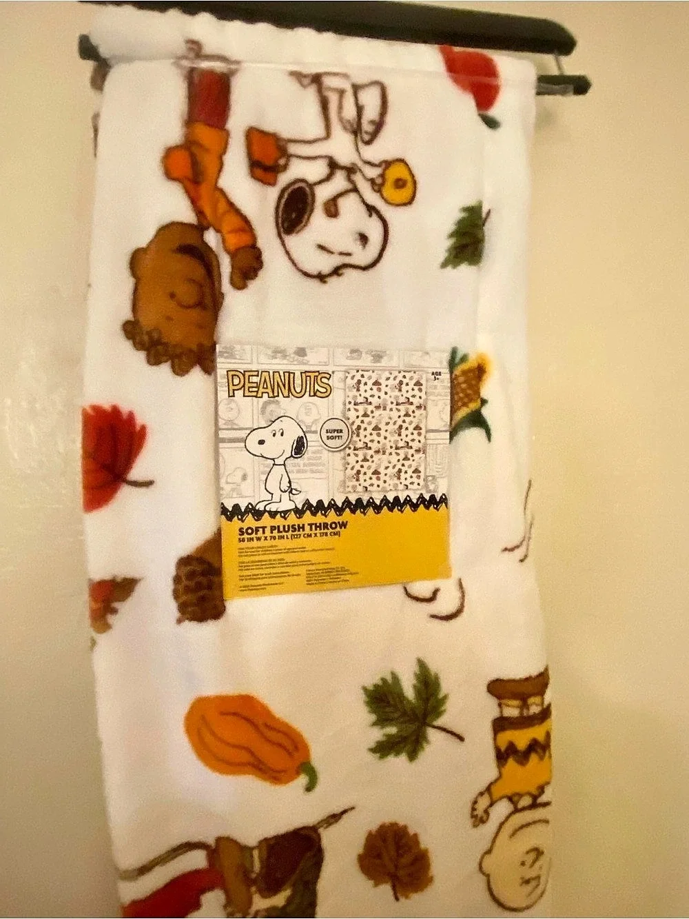 Peanuts Soft Plush Throw Fall Print NWT